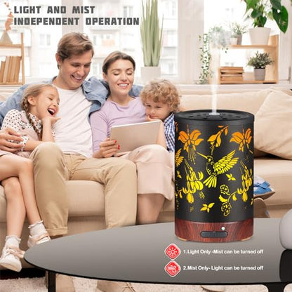 Metal Essential Oils Diffuser 150ML Aromatherapy Diffuser Cool Mist Humidifier with 7 Colors Lights Waterless Auto Off Air Diffusers as Gifts for Moms Women Girls (Bigfoot)