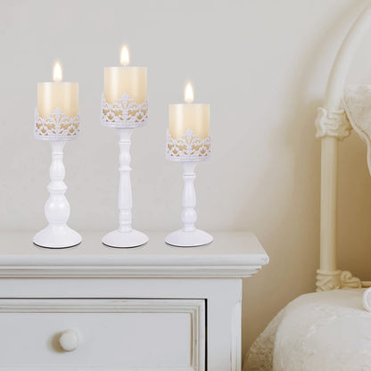 Black Vintage Candle Holder for Table Centerpiece Gothic Candle Stand Set