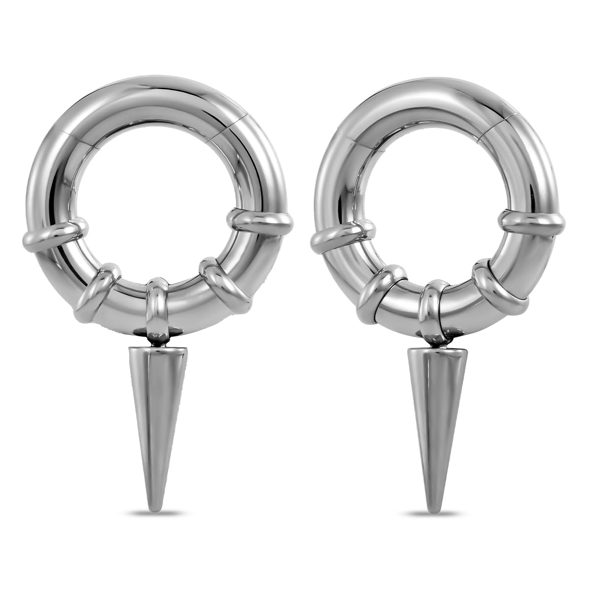 1 Pair Seamless Ear Weight Hoop Gauge Earrings For Stretched Ears Dangle Gauge Hanger 2g 0g 00g Plug Tunnels For Ear Women Body Piercing Jewelry
