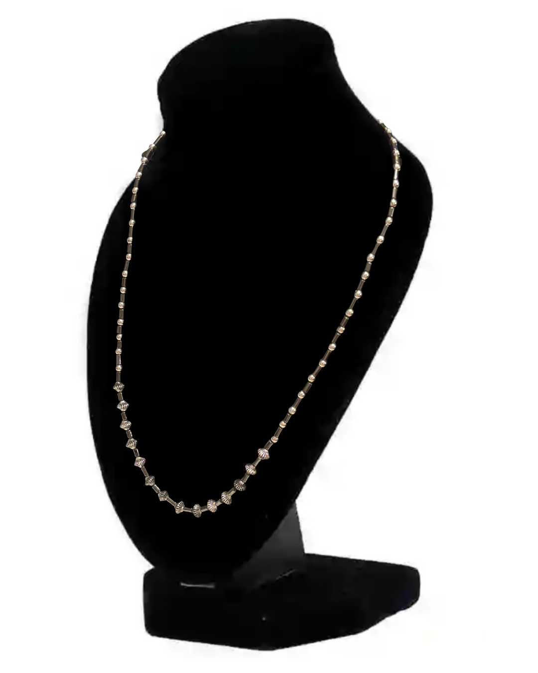 Hematite and Silver Beaded Necklace