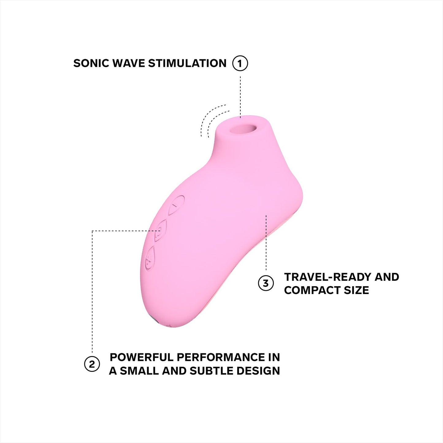 LELO SONA 2 Travel Size Female Vibrator, Mini Vibrator for Women with 12 Pleasure Settings and Sonic Wave Technology, Pink