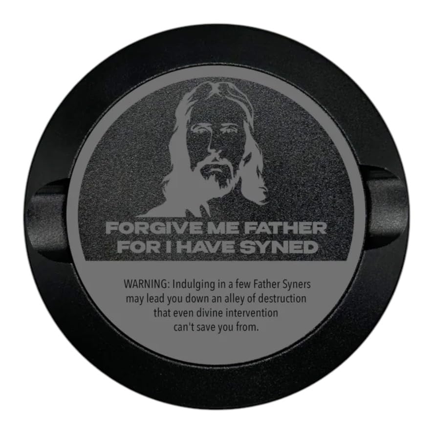 Edition 012: Forgive ME Father Metal Snus Can, Metal Container for Zyn, ON, Velo, or Lucy Pouches, Custom Snus Container, Tobacco Can, Dip Can, Gift, Nicotine Pouch Tin, Gift for Him (Champagne Gold)