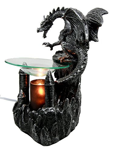 Ebros Smaug Castle Guardian Dragon Electric Oil Diffuser Burner Tart Warmer Aroma Scent Statue 9.5" Tall Figurine Dungeons and Dragons Decorative Decor for Aromatherapy Accessory Halloween Prop