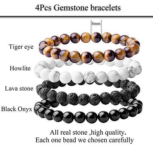 Natural 8mm Gorgeous Semi-Precious Gemstones Healing Crystal Stretch Beaded Bracelet Unisex