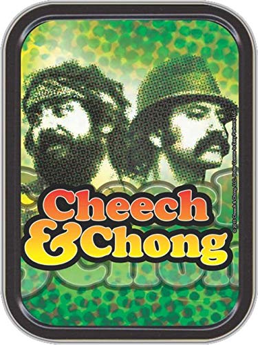 Stash Tins Cheech & Chong Reflection Storage Container 4.37" L x 3.5" W x 1" H