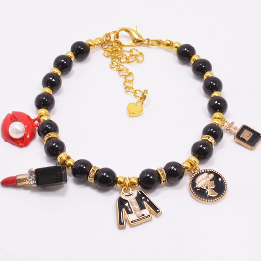 Fashion Pet Necklace Cat Pearl Collar Jewelry Pet Cat Teddy Collar Pearl Jewelry Lipstick Perfume Bottle Pendant Collar