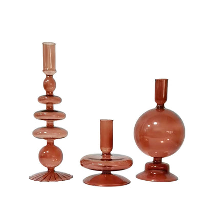 Candlestick Holders, Glass Candle Holders for Table Centerpiece, Taper Candle Stand Modern Style Black Candle Holder for Wedding Decor and Dinner Party (Color : Black)