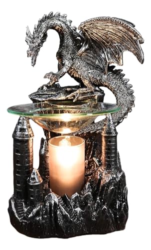 Ebros Smaug Castle Guardian Dragon Electric Oil Diffuser Burner Tart Warmer Aroma Scent Statue 9.5" Tall Figurine Dungeons and Dragons Decorative Decor for Aromatherapy Accessory Halloween Prop