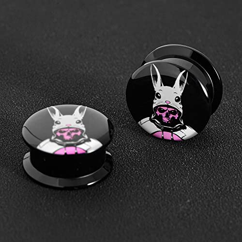 2 PCS Resin Acrylic Unique Heart Ear Tunnels and Plugs Body Piercing Jewelryfor Women Men Gift