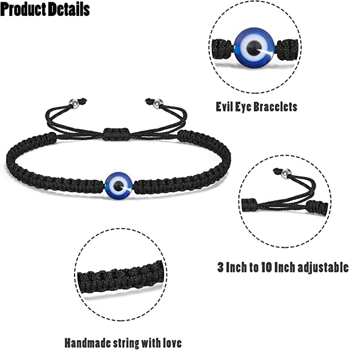 Natural Stone Agate Elastic Evil Eye Bracelet Kit with Charms Adjustable for Men Boyfriend for Gift Boys Stretch Bracelet for son Gifts 6mm