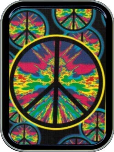 Stash Tins Psychedelic Peace Storage Container 4.37" L x 3.5" W x 1" H