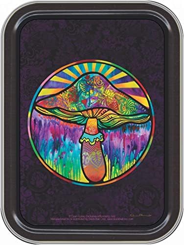 Stash Tins - Psychedelic Mushroom by Dean Russo Storage Container 4.37" L x 3.5" W x 1" H