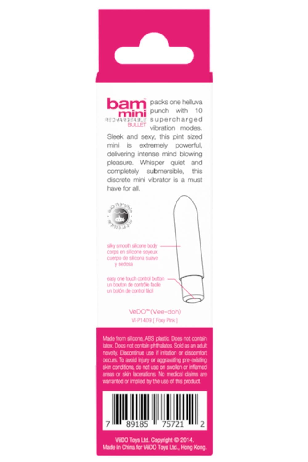 VeDO Bam Mini Rechargeable Bullet Vibrator (Turquoise)