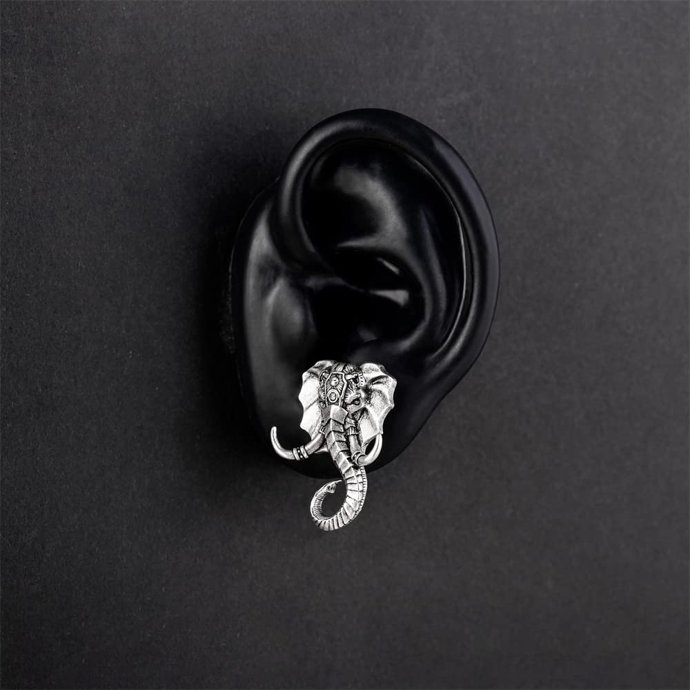 1 Pair Retro Ear Gauges Screw Fit Plug Flesh Tunnels Cat Fox Elephant Stretcher Earrings Hanger Expander Piercing Jewelry 8mm-25mm