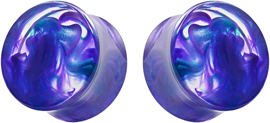 1 Pair Acrylic Smoke Solid Double Flare Ear Gauges Tunnels 8mm-25mm Stretcher PurpleGreen Grey Red Woman Man Body Piercing Jewelry