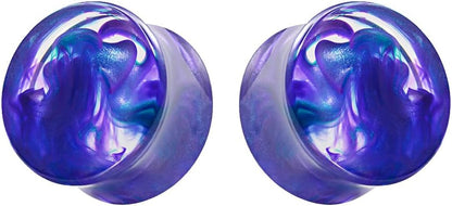 1 Pair Acrylic Smoke Solid Double Flare Ear Gauges Tunnels 8mm-25mm Stretcher PurpleGreen Grey Red Woman Man Body Piercing Jewelry