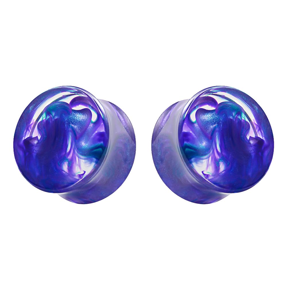 1 Pair Acrylic Smoke Solid Double Flare Ear Gauges Tunnels 8mm-25mm Stretcher PurpleGreen Grey Red Woman Man Body Piercing Jewelry