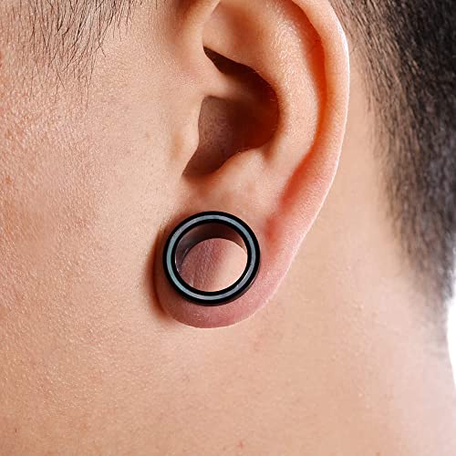 2PCS 316L Stainless Steel Two-color Screw Tunnel Ear Plug Expander Stretcher Gauge 0G-1"