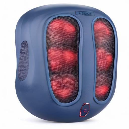 Nekteck Foot Massager with Heat, Shiatsu Heated Electric Kneading Foot Massager Machine for Plantar Fasciitis, Built-in Infrared Heat Function and Power Cord (Black)