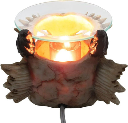 Decorative Snarling Magical Dragon Skull Electric Oil Diffuser or Tart Burner for Aromatherapy Essential Scented Oils in Mythical and Medieval Home Decor Lights Halloween Decorations & Gothic Gifts