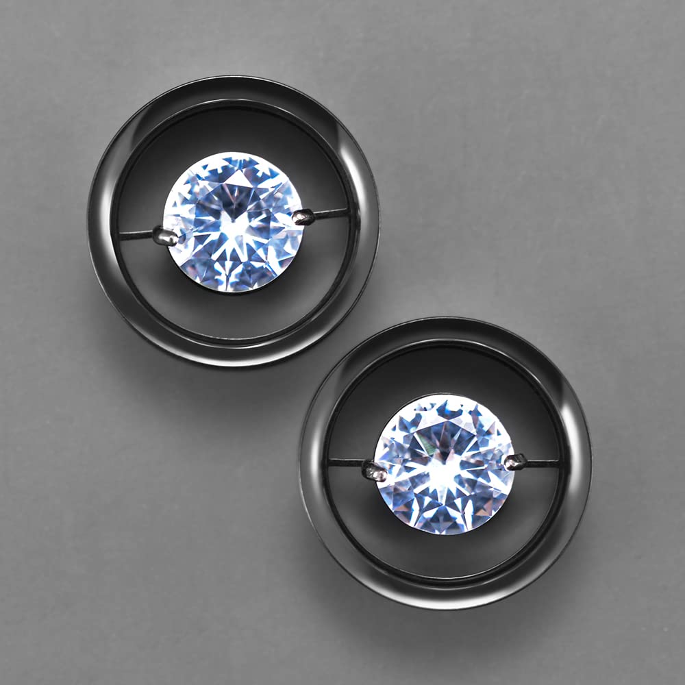 2PCS Stainless Steel Screw On Ear Gauges Tunnels Hollow For Men Women Body Piercing Jewelry 8mm-25mm