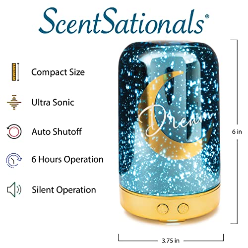 Scentsationals Eclectic Oil Diffuser - Scented Essential Oils - Classic Aromatherapy Aroma User - Electric Fragrance Home Air Freshener Gift (Moon Dream)