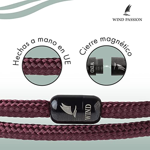 Wind Passion - Black Paracord Men’s Bracelet, Durable Rope Wristband for Men, Versatile Pulseras Para Hombres - Waterproof, Magnetic Clasp, Ideal for Outdoor & Fashion