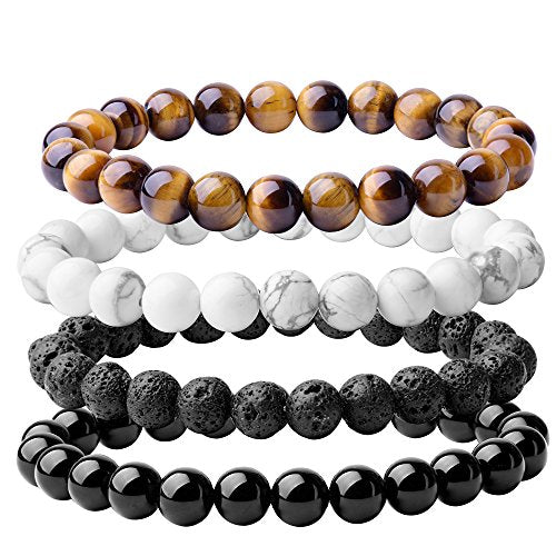 Natural 8mm Gorgeous Semi-Precious Gemstones Healing Crystal Stretch Beaded Bracelet Unisex