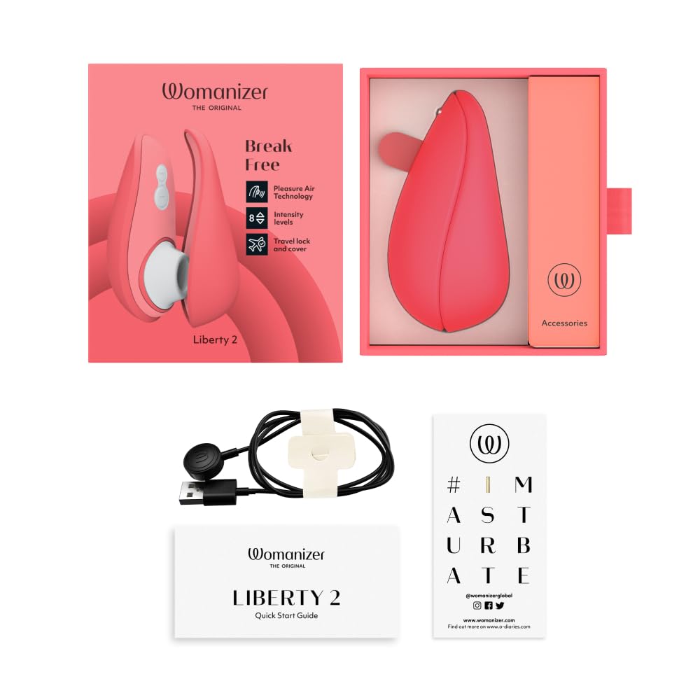 Womanizer Liberty 2 Pleasure Air Clit Sucker | Clitoral Stimulator | Sucking Vibrator for Women & Couples | Clitoris Suction Sexual Pleasure Device | Adult Sex Toys for Woman | Use Lube | Purple