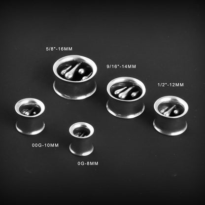 1 Pair Vintage Gauge For Ear Gothic Punk Waterdrop Plug Gauge Dangle Hanger Brass Saddle Tunnels Double Flared Ear Gauge Cool Women Body Piercing Jewelry