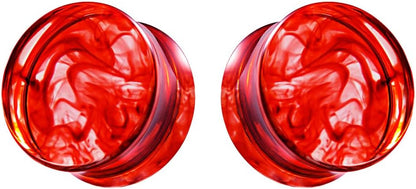 1 Pair Acrylic Smoke Solid Double Flare Ear Gauges Tunnels 8mm-25mm Stretcher PurpleGreen Grey Red Woman Man Body Piercing Jewelry