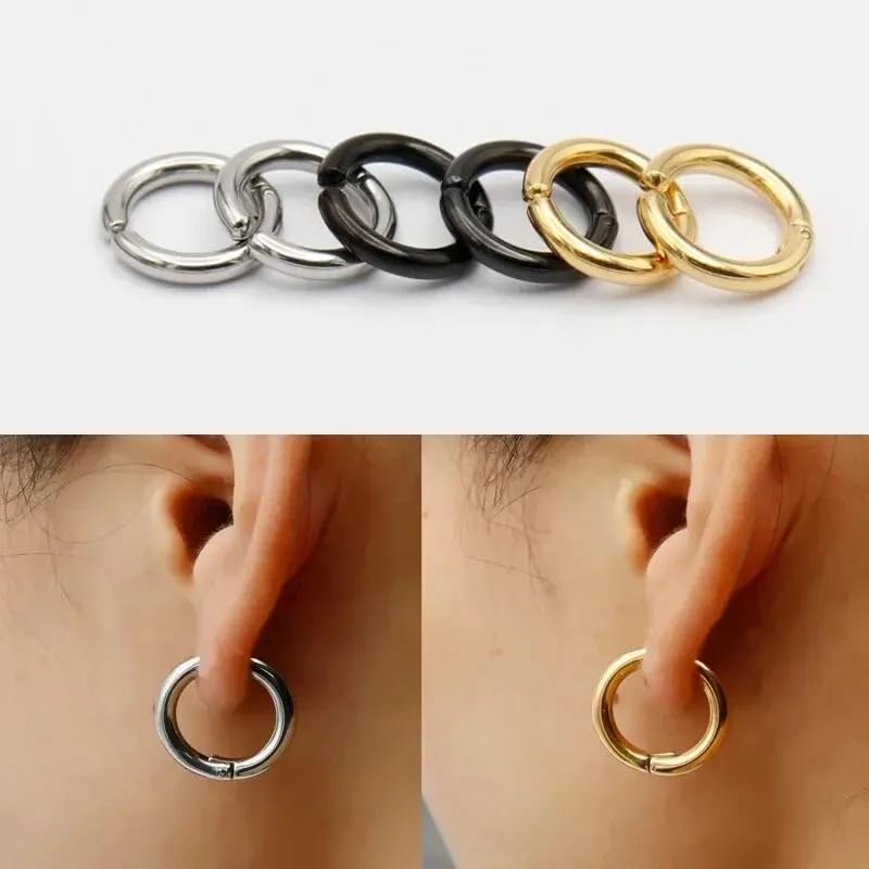 2PCS Ear Tunnels Plugs Gauges with 10PCS Nose Rings 316 Stainless Steel Hypoallergenic Earrings Expanders for Stretched Piercing Body Jewelry