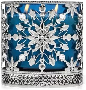 Bath Body Works 3 Wick Candle Holder Sleeve Glamourous Snowflakes