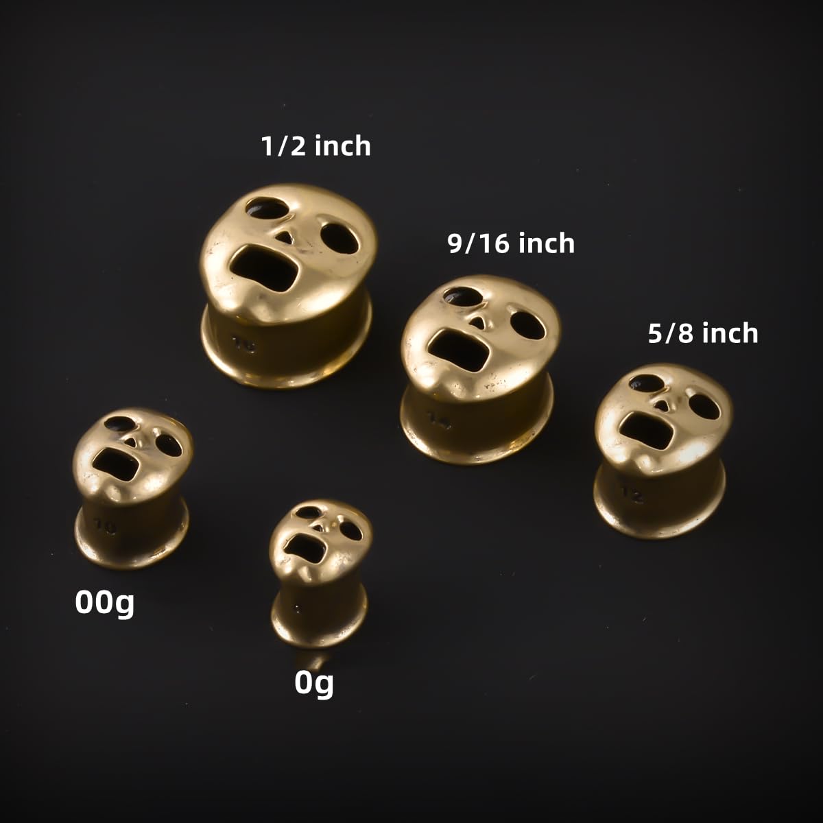 2PCS Ear Gauge Brass Double Flared Plug Gauge For Ear Face Mask Cool Ear Tunnels Punk Unique Ear Stretcher Expander Women Men Body Piercing Jewelry