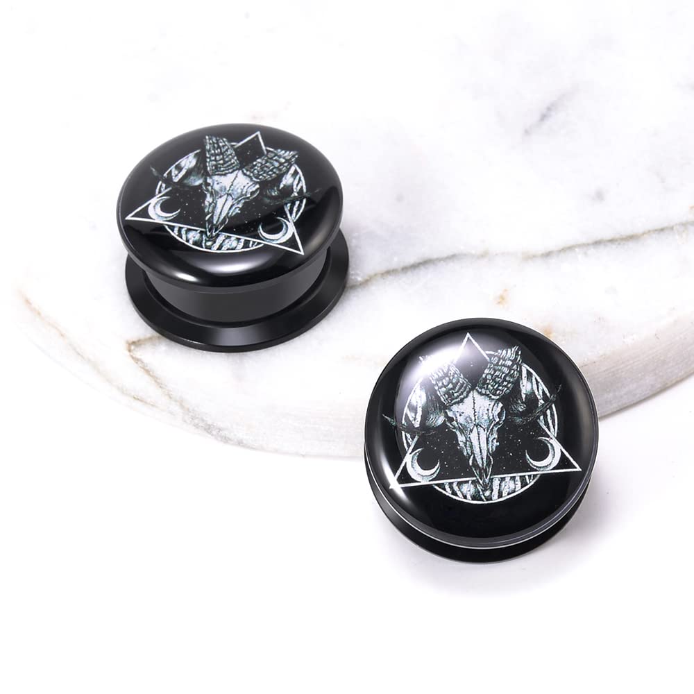 1 Pair Acrylic Solid Screw On Ear Plugs Tunnels Jesus Christ Epoxy Allergy Free 2g - 1 Inch Stretcher Art Color Portrait Drawing For Women For Men Body Piercing Jewelry