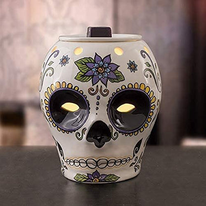 Scentsationals Day of The Dead Collection - Scented Wax Cube Warmer - Wax Fragrance Melter - Skull Wickless Electronic Home Air Freshener Gift (Dia de Los Muertos)