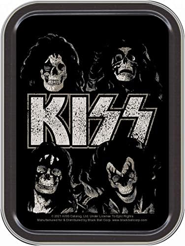 Stash Tins - KISS Skulls Storage Container 4.37" L x 3.5" W x 1" H