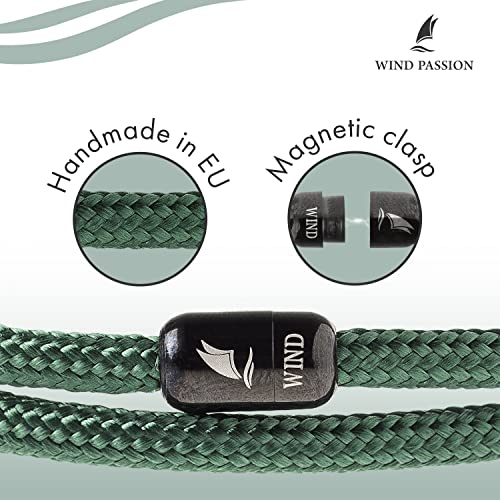 Wind Passion - Black Paracord Men’s Bracelet, Durable Rope Wristband for Men, Versatile Pulseras Para Hombres - Waterproof, Magnetic Clasp, Ideal for Outdoor & Fashion