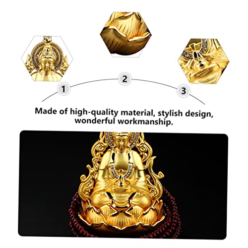 Ornaments Gold Trim Diffuser for Essential Oils Diffusers for Essential Oils Kwan Figurine Fragrance Diffuser Feng Shui Statue Car Aroma Holder Car Adornment Perfume Base Alloy