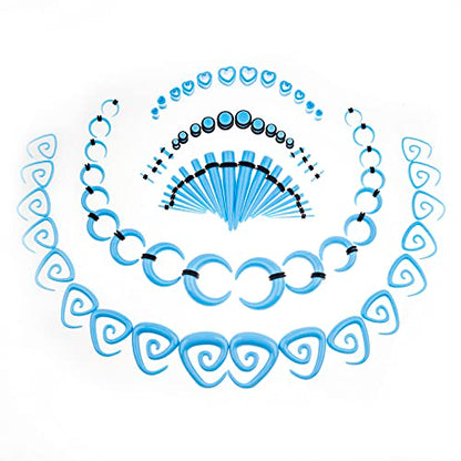 Ear Gauges Stretching Kit 14G-00G Acrylic Sprial Tapers Plugs Expander Sets Heart Tunnels Piering Jewelry Horeseshoes Taper For Ears
