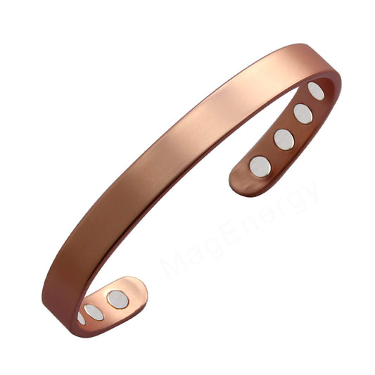 MagEnergy Copper Bracelet for Men and Women, 99.9% Pure Copper Magnetic Bangle with 8pcs 3500 Gauss Magnets, Adjustable Jewelry Gift