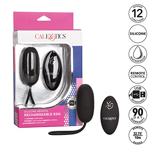 CalExotics Silicone Remote Panty Pleaser Vibrator – Waterproof Adult Sex Toys for Couples – 12 Vibe Function Massager, Black, 1 Count