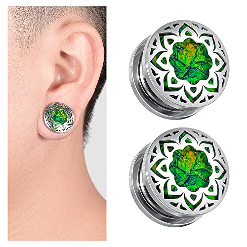 2PCS Surgical Steel 316L Screw Fit Tunnels Ear Expander Stretching Plugs Gauge 0G-1"(8mm-25mm)