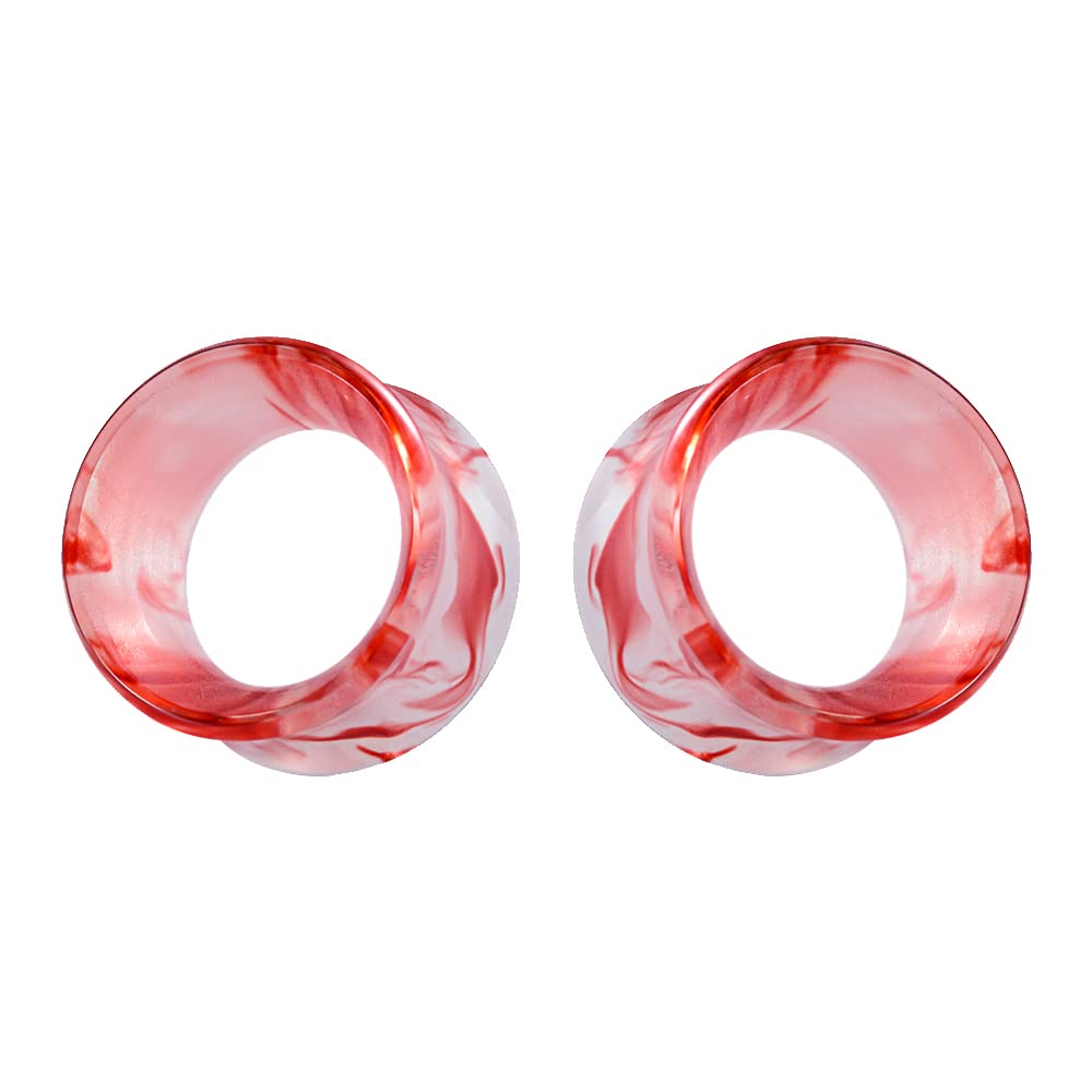 1 Pair Acrylic Smoke Solid Double Flare Ear Gauges Tunnels 8mm-25mm Stretcher PurpleGreen Grey Red Woman Man Body Piercing Jewelry