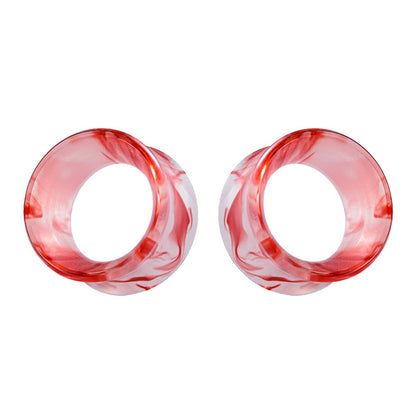 1 Pair Acrylic Smoke Solid Double Flare Ear Gauges Tunnels 8mm-25mm Stretcher PurpleGreen Grey Red Woman Man Body Piercing Jewelry