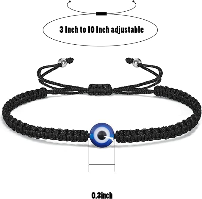 Natural Stone Agate Elastic Evil Eye Bracelet Kit with Charms Adjustable for Men Boyfriend for Gift Boys Stretch Bracelet for son Gifts 6mm