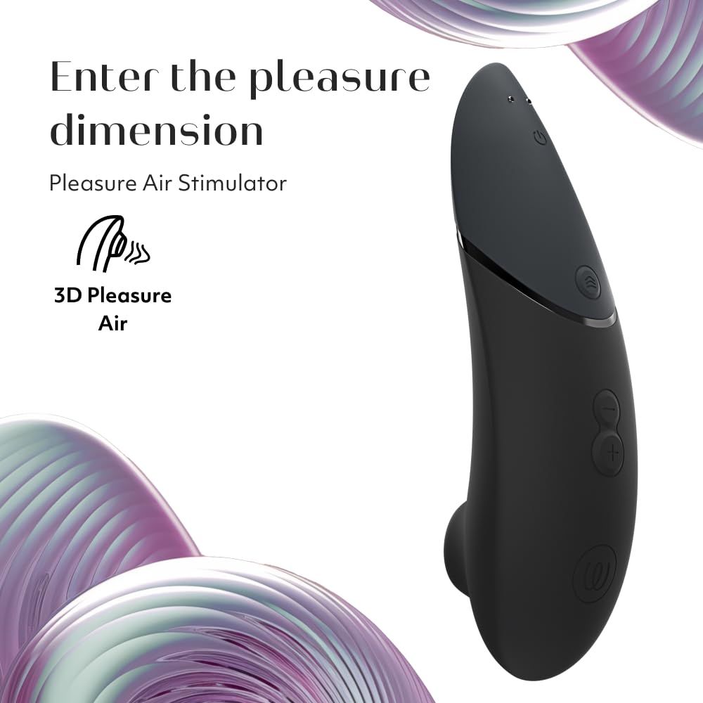 Womanizer Next 3D Pleasure Air Clitoral Sucker Sex Toy Stimulator | Suction Vibrator for Women and Couples Vibrating Adult Sex Toys with 14 Intensity Levels Waterproof Clit Sucker | Black