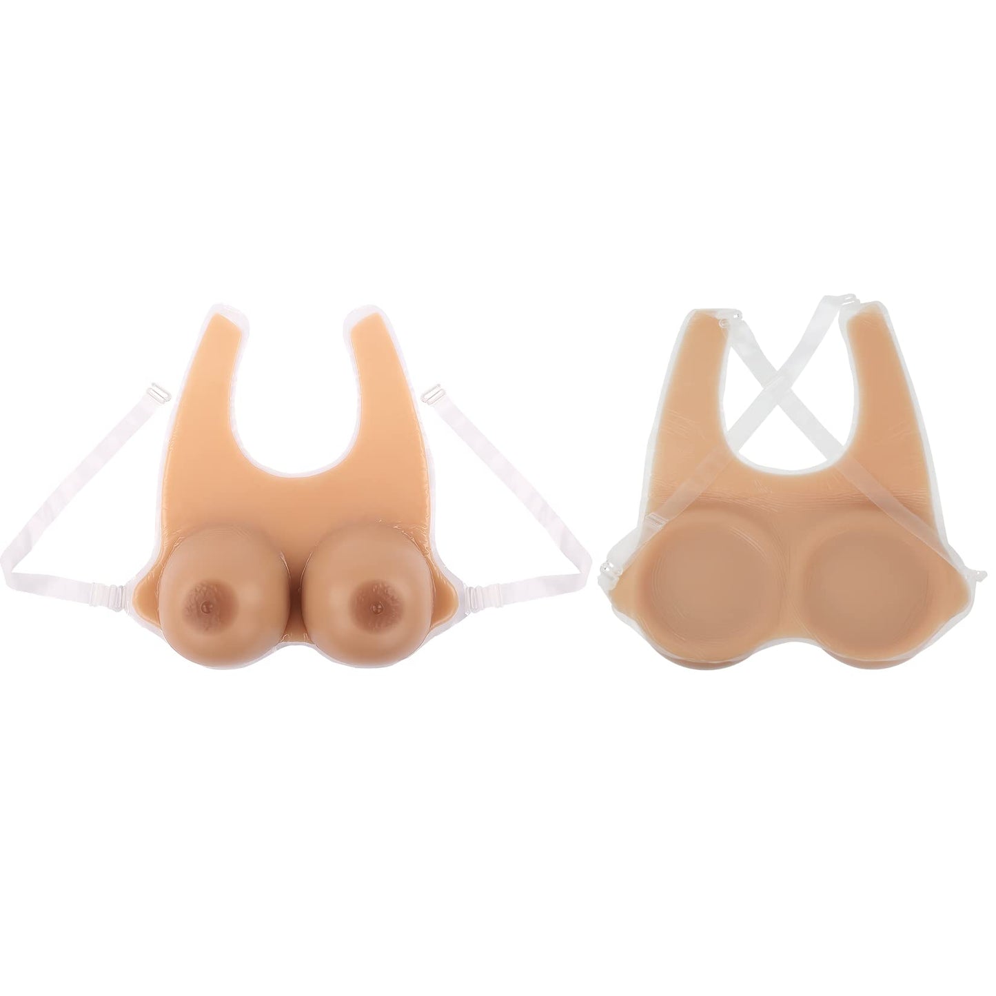 Vollence Strap on Silicone Breast Forms Fake Boobs for Mastectomy Crossdresser