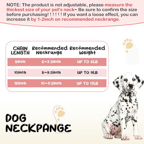 LEIFIDE Pink Crystal Dog Necklace Rose Gold Link Chain Collar for Small, Medium and Large Dogs 8 Inch