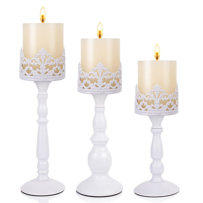 Black Vintage Candle Holder for Table Centerpiece Gothic Candle Stand Set